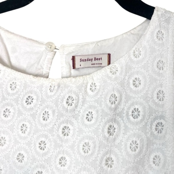 Aritzia Sunday Best White Eyelet Lace High A-Line Dress- Size 6 - Picture 6 of 10